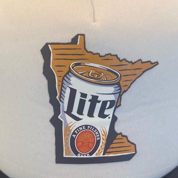 Vintage Miller Lite Minnesota Trucker Hat /Blue & White / Mesh/Snap Back/Unisex - Picture 5 of 10